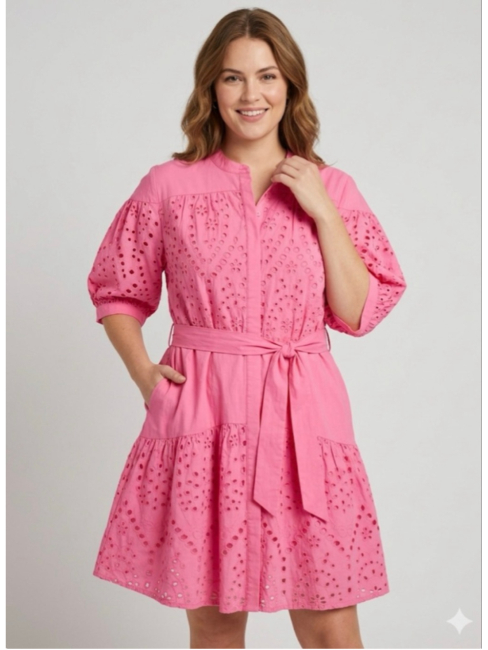 Scoop Pink Eyelet Mini Dress Size XL